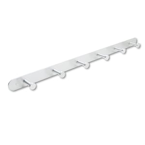 Pemberly Row Nail Head 6 Hook Metal Coat Rack Hook in Silver (Set of 6)