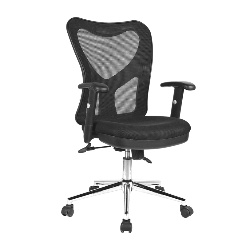 Pemberly Row Modern / Contemporary Mesh Office Chair in Black