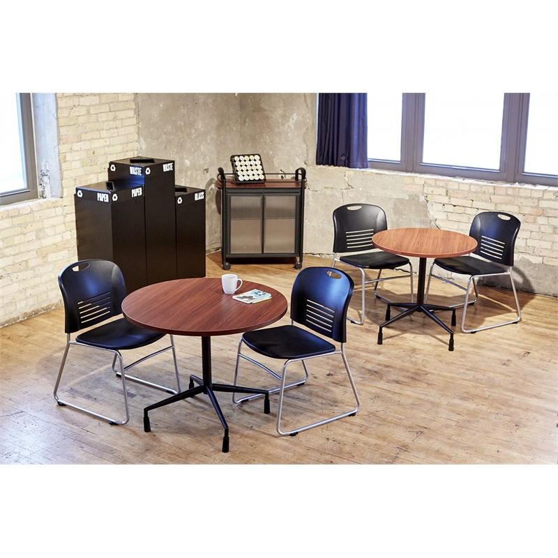 Pemberly Row Contemporary Refreshment Cart in Cherry & Black