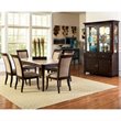 Pemberly Row Modern / Contemporary Marble Top Dining Table in Cherry