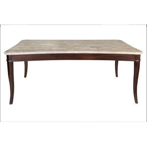 Pemberly Row Modern / Contemporary Marble Top Dining Table in Cherry