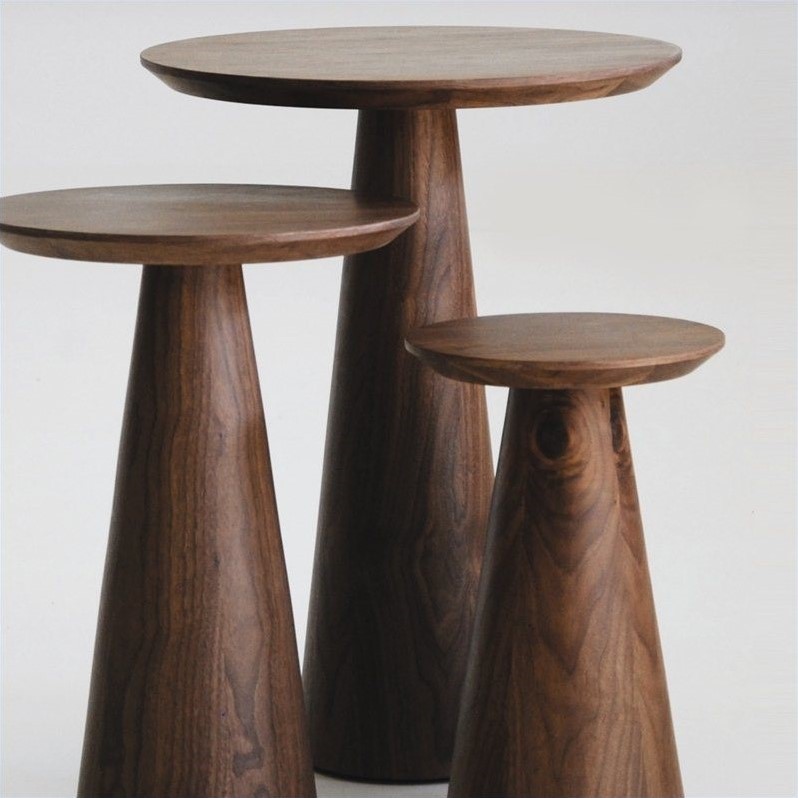 Pemberly Row Modern / Contemporary Tall End Table in Walnut Finish