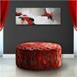 Pemberly Row Contemporary Leather Upholstered Ottoman in Brown