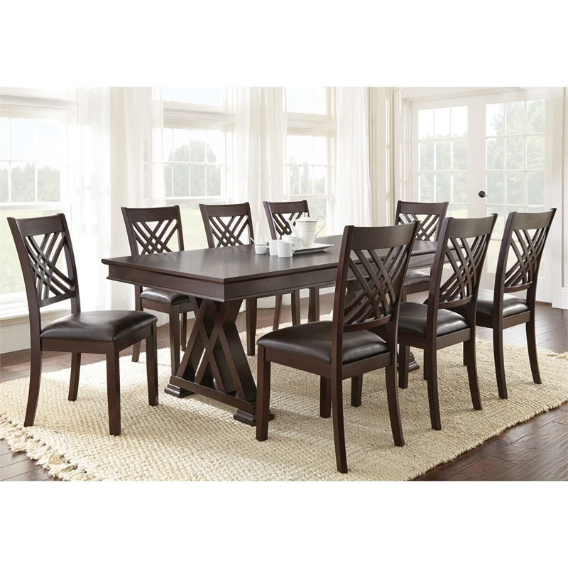 Pemberly Row Contemporary Dining Chair in Espresso Cherry Finish