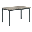 Pemberly Row Rectangular Transitional Wood Dining Table with Metal Frame in Gray
