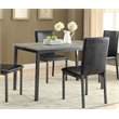 Pemberly Row Rectangular Transitional Wood Dining Table with Metal Frame in Gray