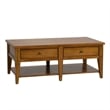 Pemberly Row Modern / Contemporary Cocktail Table with Veneered Shelves