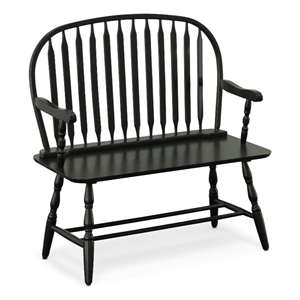 Pemberly Row Modern / Contemporary Wood Bench in Black Finish