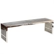 Pemberly Row Modern Style Stainless Steel Benches in Silver (Set of 3)