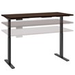 Pemberly Row 60W x 30D Adjustable Desk in Mocha Cherry - Engineered Wood