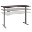 Pemberly Row 60W x 30D Adjustable Desk in Storm Gray - Engineered Wood
