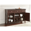Pemberly Row Modern Wine Rack Server in Espresso Cherry Finish