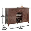 Pemberly Row Modern Wine Rack Server in Espresso Cherry Finish