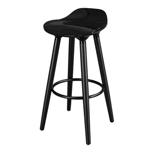 Pemberly Row Modern / Contemporary 29&quot Bar Stool in Noir Black