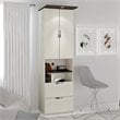 Pemberly Row Modern 2 Drawer Storage Cabinet in White Chocolate