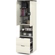 Pemberly Row Modern 2 Drawer Storage Cabinet in White Chocolate
