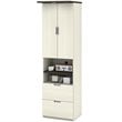 Pemberly Row Modern 2 Drawer Storage Cabinet in White Chocolate
