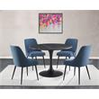 Pemberly Row Contemporary Black Marquina Marble Dining Table