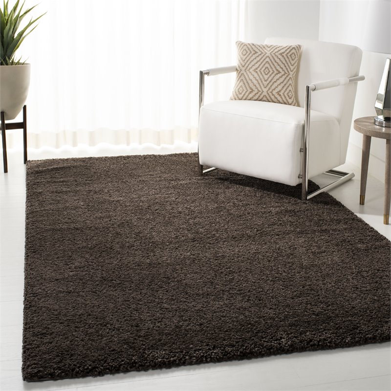 Pemberly Row Modern / Contemporary 9' x 12' Shag Rug in Brown
