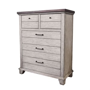 Pemberly Row Modern / Contemporary Rustic Ivory Five Drawer Chest