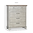 Pemberly Row Modern / Contemporary Rustic Ivory Five Drawer Chest
