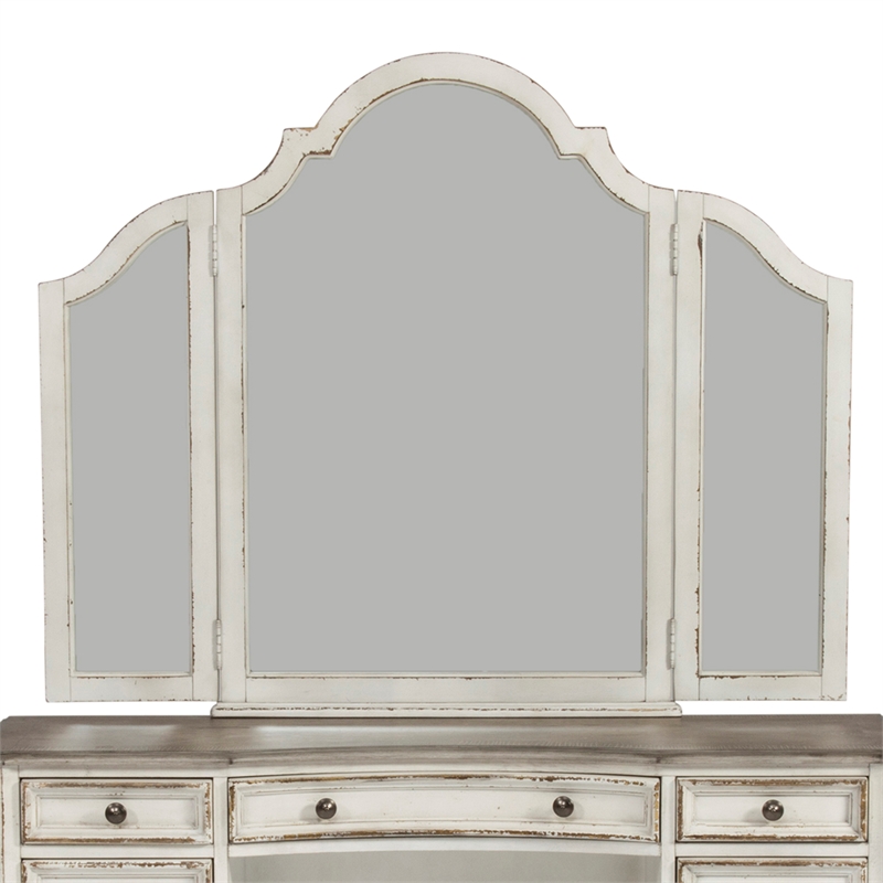 Pemberly Row Modern / Contemporary Engineered Wood White Vanity Mirror