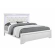 Pemberly Row Contemporary Metallic White Full Bed w/ LED Light