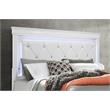 Pemberly Row Contemporary Metallic White Full Bed w/ LED Light