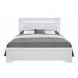 Pemberly Row Contemporary Metallic White Full Bed w/ LED Light