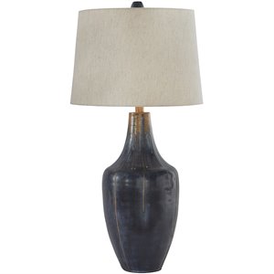 pemberly row modern / contemporary metal table lamp in indigo