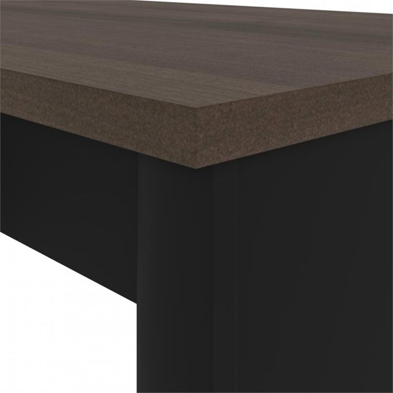Pemberly Row Contemporary Credenza Desk in Antigua and Black