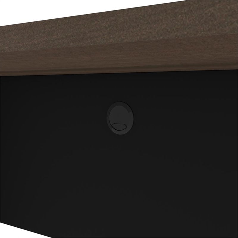Pemberly Row Contemporary Credenza Desk in Antigua and Black
