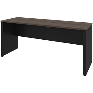 Pemberly Row Contemporary Credenza Desk in Antigua and Black