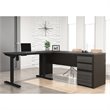 Pemberly Row 3 Piece Standing Desk Set in Bark Gray and Slate