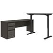 Pemberly Row 3 Piece Standing Desk Set in Bark Gray and Slate