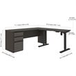 Pemberly Row 3 Piece Standing Desk Set in Bark Gray and Slate