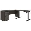Pemberly Row 3 Piece Standing Desk Set in Bark Gray and Slate