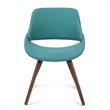 Pemberly Row Modern Solid Wood Dining Chair in Turquoise Blue