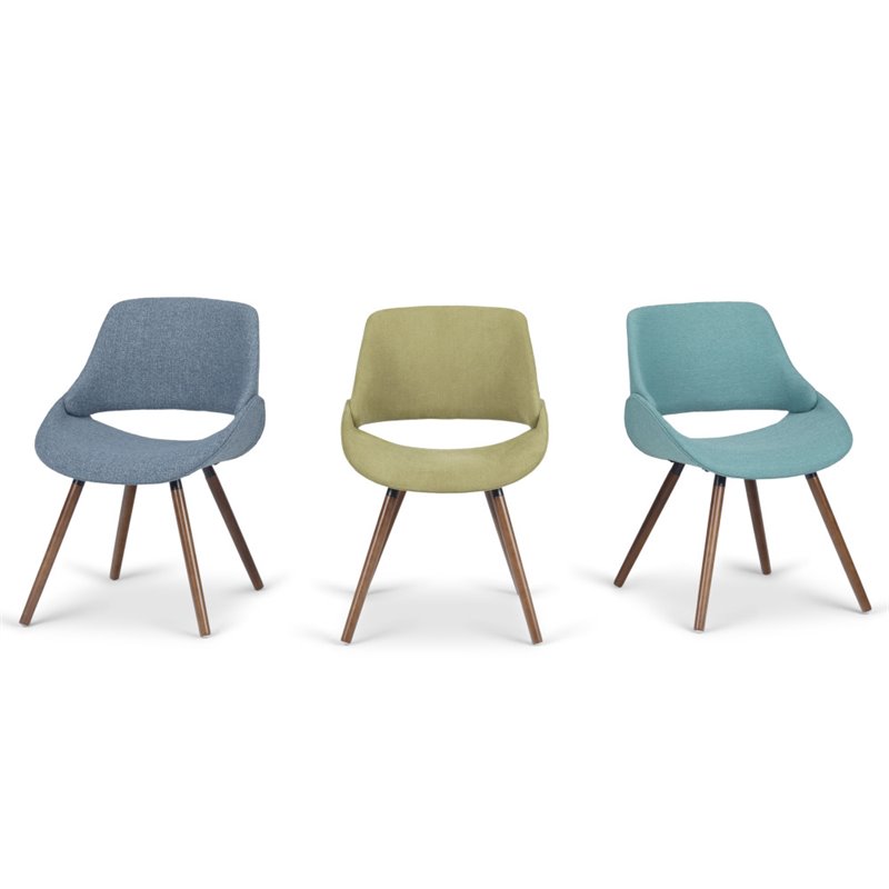Pemberly Row Modern Solid Wood Dining Chair in Turquoise Blue
