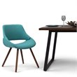 Pemberly Row Modern Solid Wood Dining Chair in Turquoise Blue