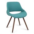 Pemberly Row Modern Solid Wood Dining Chair in Turquoise Blue