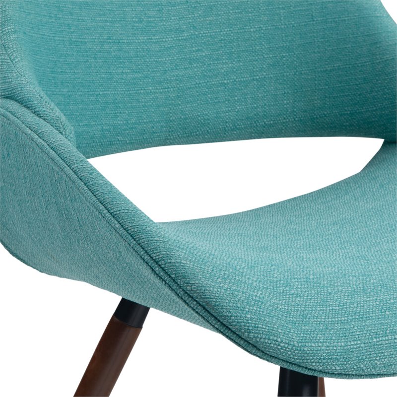 Pemberly Row Modern Solid Wood Dining Chair in Turquoise Blue