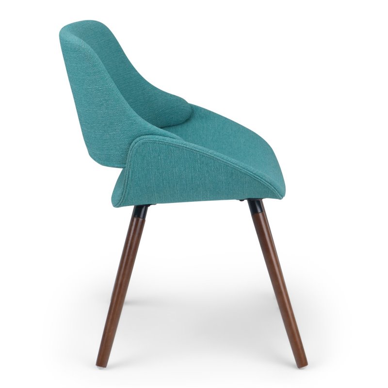 Pemberly Row Modern Solid Wood Dining Chair in Turquoise Blue