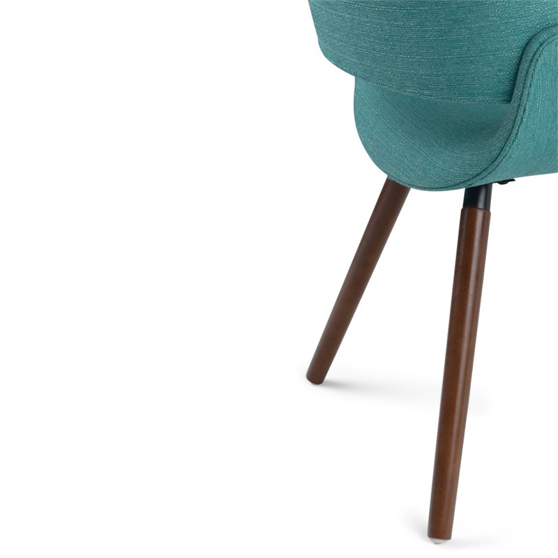 Pemberly Row Modern Solid Wood Dining Chair in Turquoise Blue