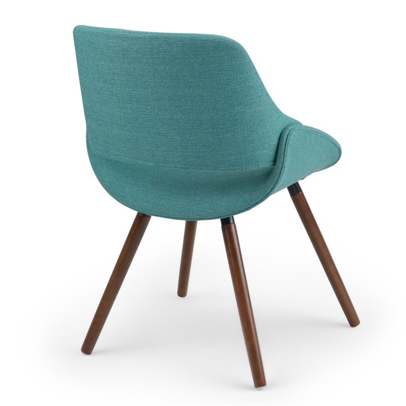 Pemberly Row Modern Solid Wood Dining Chair in Turquoise Blue