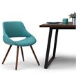 Pemberly Row Modern Solid Wood Dining Chair in Turquoise Blue