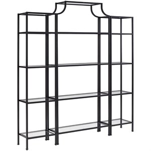 Pemberly Row 3Pc Metal Etagere Bookcase Set in Oil Rubbed Bronze