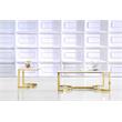 Pemberly Row Modern / Contemporary Stone Coffee Table in Gold