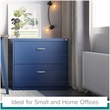 Pemberly Row Lateral Metal Filing Cabinet 30 in. Wide 2 Drawer Navy