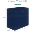 Pemberly Row Lateral Metal Filing Cabinet 30 in. Wide 2 Drawer Navy